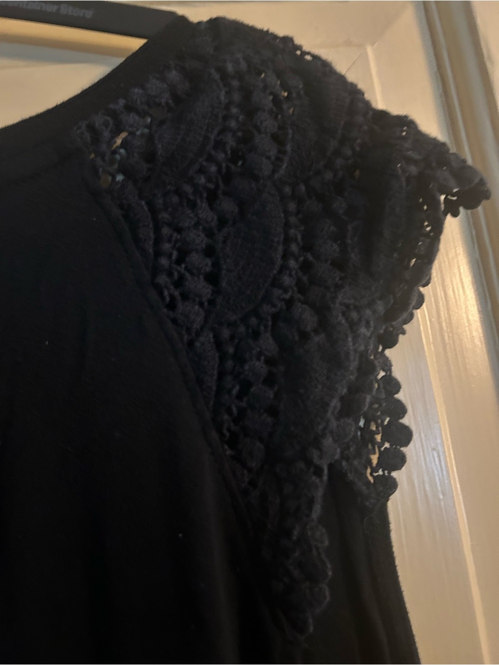 Ava & Viv Black Crochet-Trim V-Neck Women's sleeveless Top - Picture 5 of 7